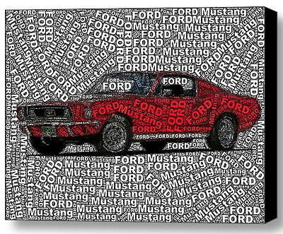 Ford classic Mustang Word Mosaic COOL Framed 9X11 inch Limited Edition Art w/COA
