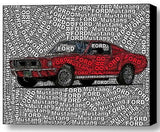 Ford classic Mustang Word Mosaic COOL Framed 9X11 inch Limited Edition Art w/COA , Ford - n/a, Final Score Products
