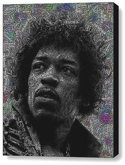 Jimi Hendrix Word Mosaic INCREDIBLE Framed 9X11 inch Limited Edition Art w/COA , Other - n/a, Final Score Products
