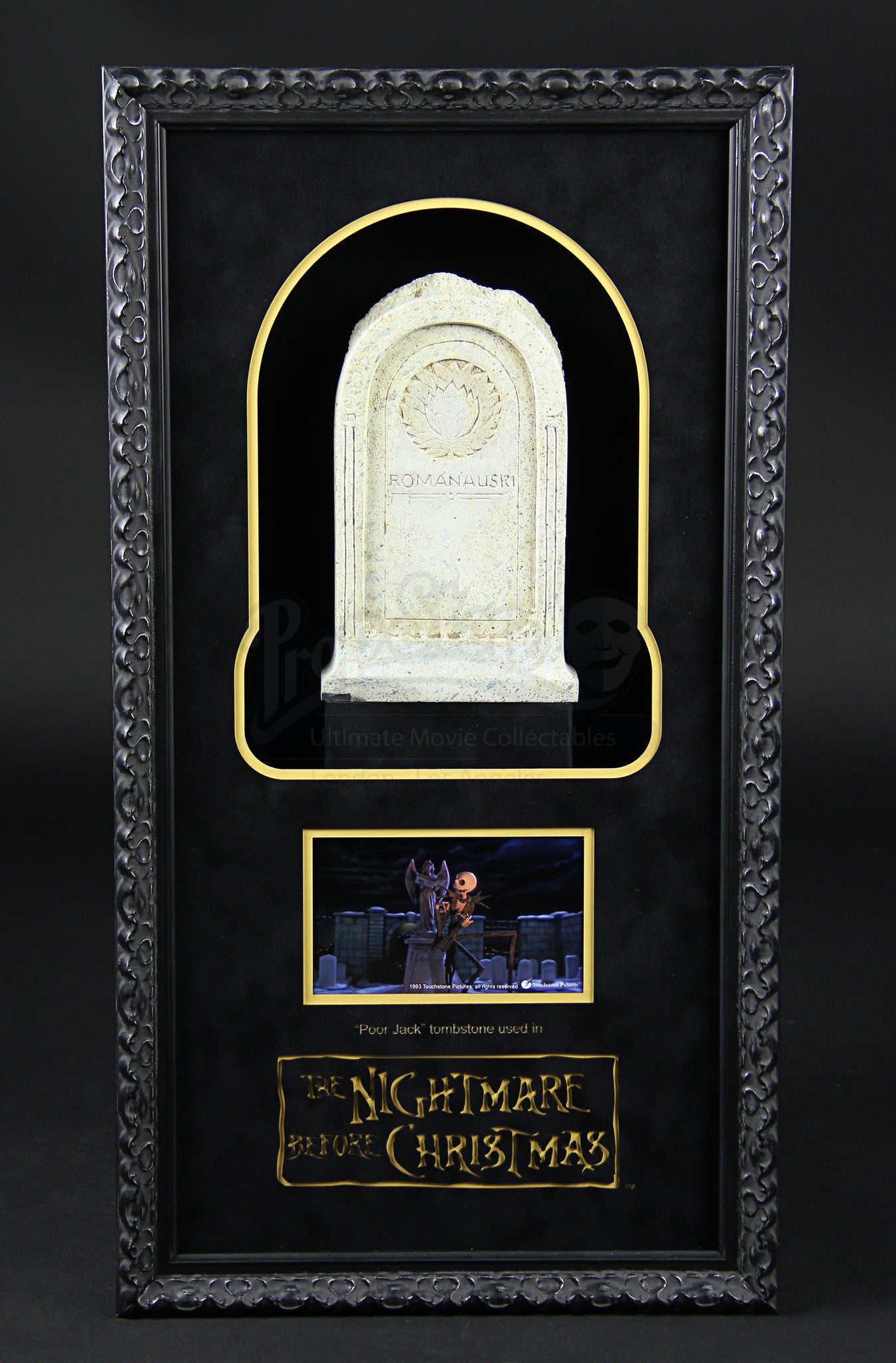 The Nightmare Before Christmas "Poor Jack" Tombstone Display actual real screen used prop , Screen Used Prop - Final Score Products, Final Score Products
 - 1