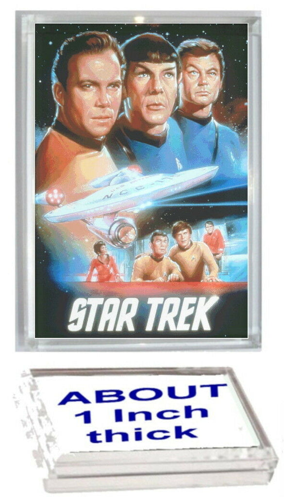 Star Trek TOS cast Kirk Spock Acrylic Executive Display Piece r Desk Paperweight