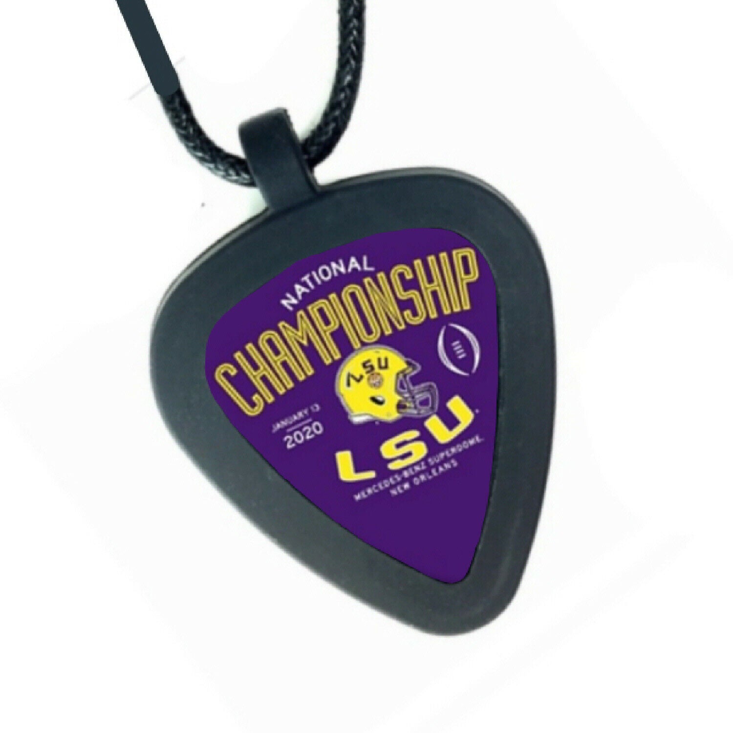LSU 2020 Football Champions Pickbandz Mens or Womens Real Guitar Pick Necklace