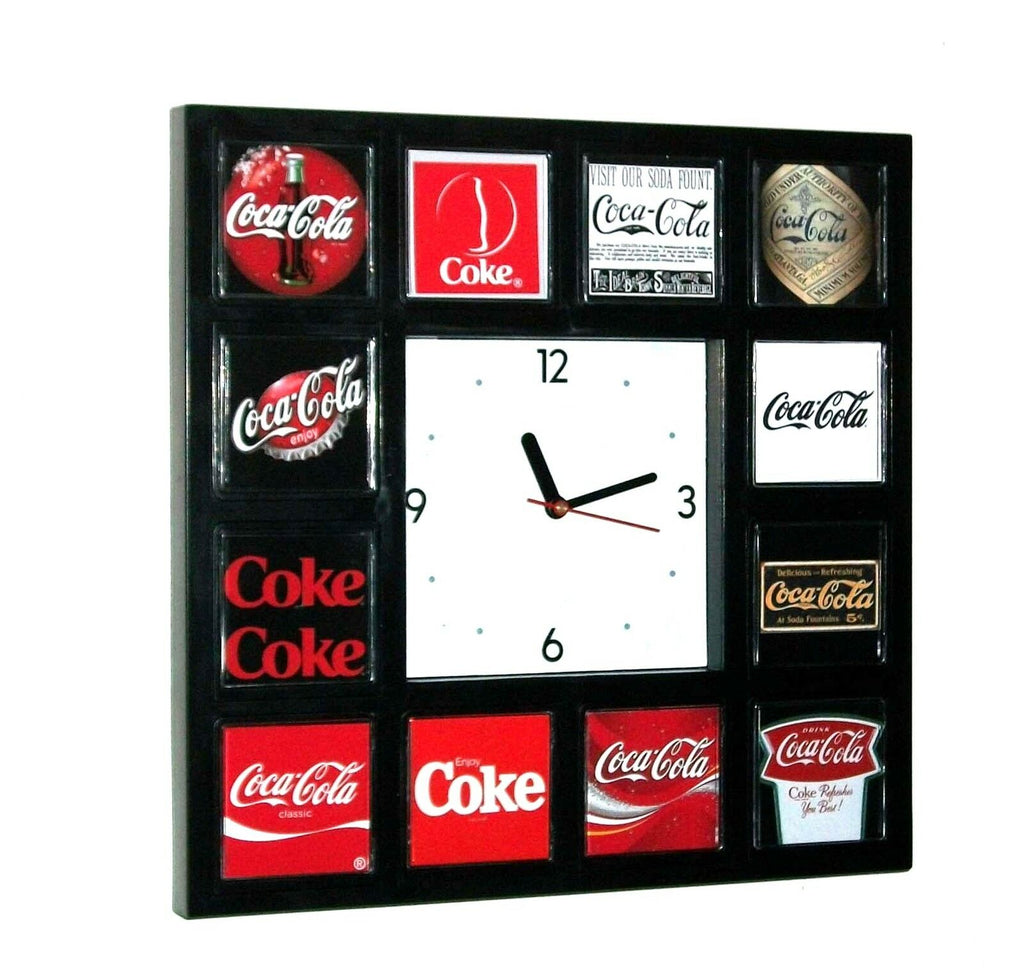 History of Coke Coca-Cola drink soda pop sign logo classic wall or desk clock