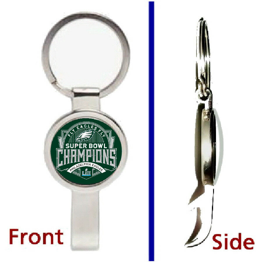 Philadelphia Eagles Super Bowl 52 Champs Pendant Keychain secret bottle opener