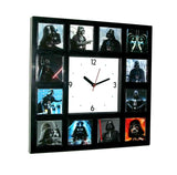 Faces of Darth Vader Star Wars Clock with 12 images some with Light Saber