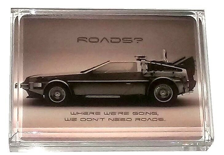 Back To The Future Time Machine Delorean Display Piece Paperweight BONUS: Marty