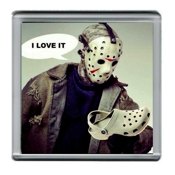 Friday the 13th Jason Voorhees Crocs Parody Coaster 4 X 4 inches