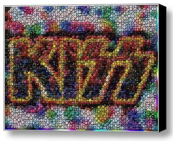 Framed KISS bottle cap mosaic 9X12 inch Art Print Limited Edition with COA