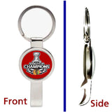 Chicago Blackhawks 2015 Stanley Cup Keychain silver tone secret bottle opener