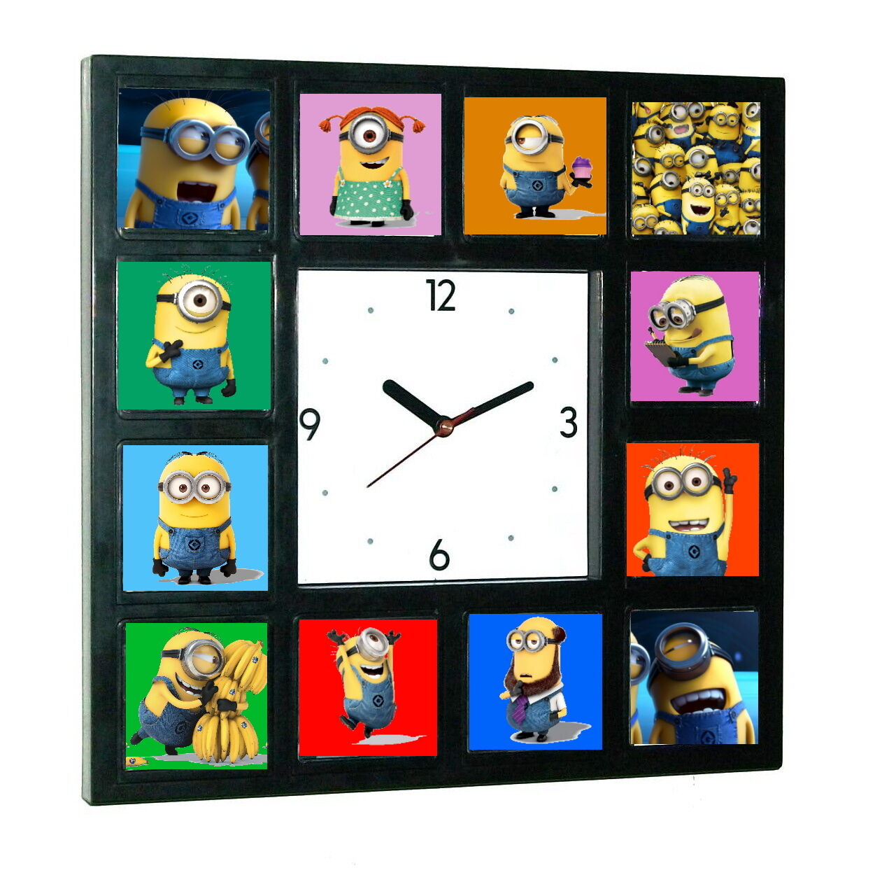 Minions Movie Clock with 12 Minion pictures
