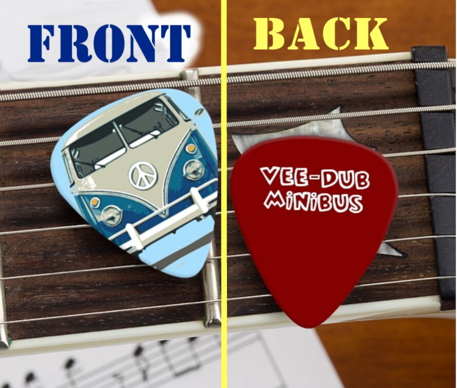 Volkswagen VW Bus Van Mini-Bus Peace Sign Set of 3 premium Promo Guitar Pick Pic