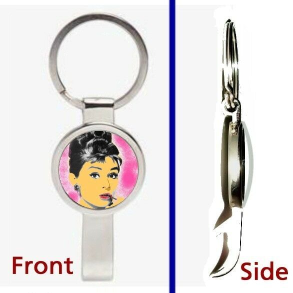 Breakfast at Tiffany's Audrey Hepburn Pennant or Keychain secret bottle opener