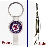 Washington Nationals Pennant or Keychain silver tone secret bottle opener