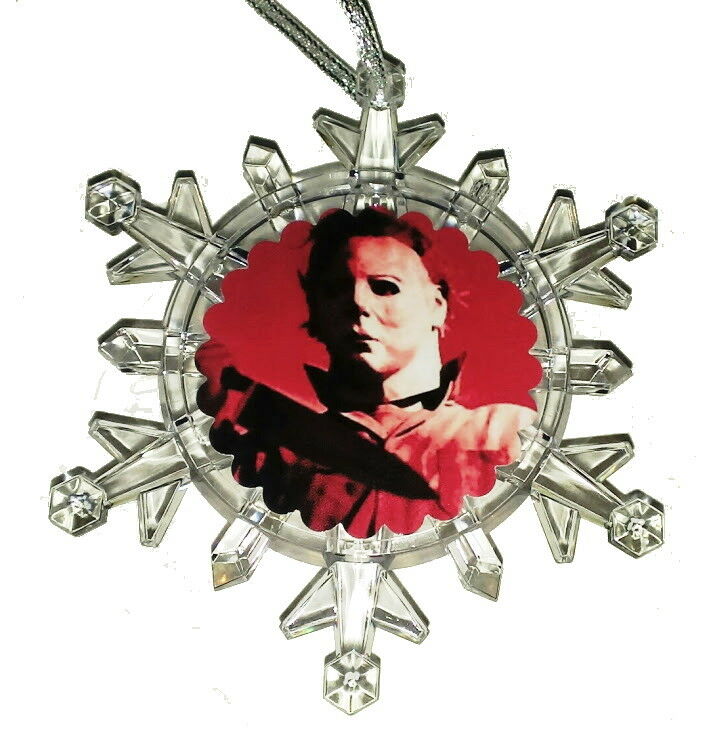 Halloween Michael Myers Snowflake Color Lights Holiday Christmas Tree Ornament