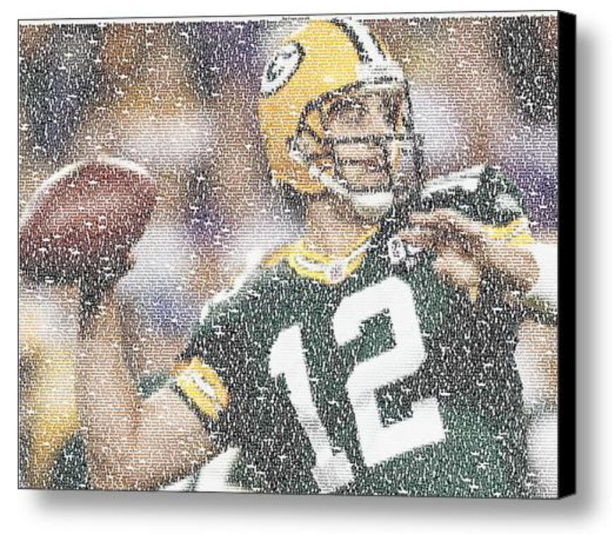 Green Bay Packers Aaron Rodgers Quotes Mosaic Framed WOW! Limited Edition w/COA
