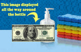 100 Dollar Bill Money Soap / Hand Sani. Refillable Dispenser Not just a label!