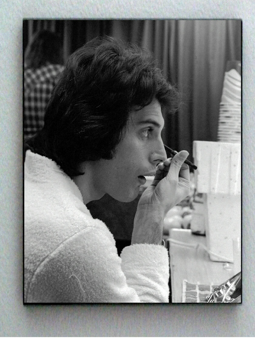 Rare Framed 1977 Queen Freddie Mercury Puts On Makeup Photo. Jumbo Giclée Print