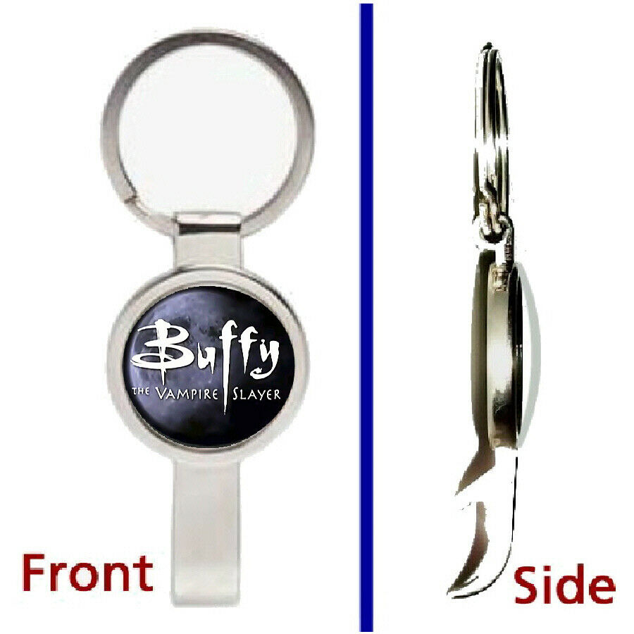 Buffy the Vampire Slayer Pendant or Keychain silver tone secret bottle opener