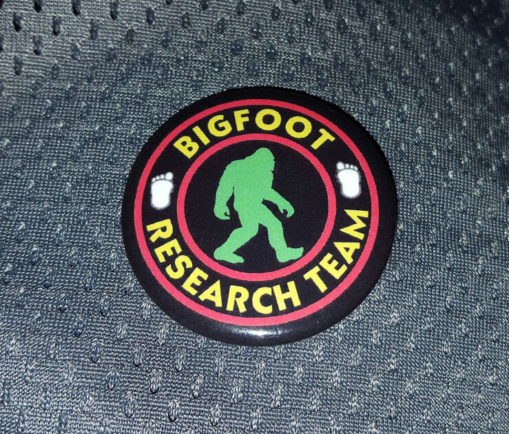 Yeti Sasquatch Finding Bigfoot Research Team 1.5 inch metal promo button