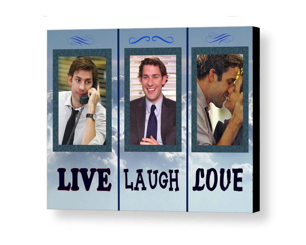 Framed Jim Halpert The Office TV Show Live Laugh Love Parody 8.5 X 11 Print