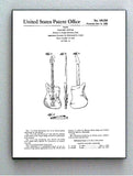 Framed 8.5 X 11 Fender Guitar Original Patent Diagram Plans Ready To Hang