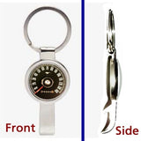 1968 Ford Mustang Speedometer Pennant Keychain silver tone secret bottle opener