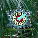 Futurama Planet Express Snowflake Color Blinking Holiday Christmas Tree Ornament