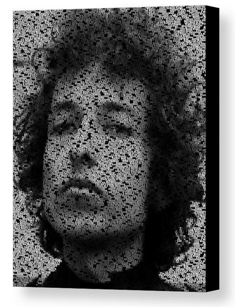 Bob Dylan Song List Incredible Mosaic Framed Print Limited Edition w/COA