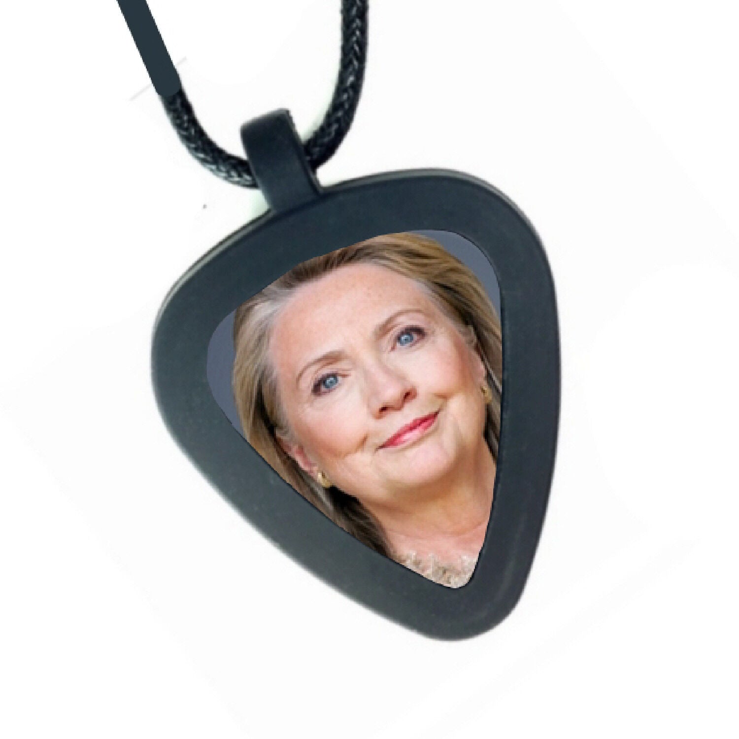 Hillary Clinton Pickbandz Mens or Womens Real Guitar Pick Necklace