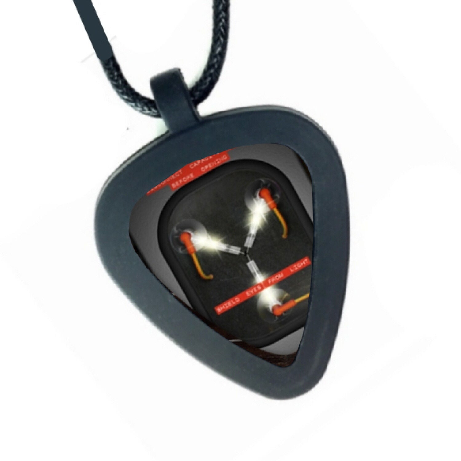 Back To The Future Flux Capacitor Pickbandz Mens or Womens Guitar Pick Necklace