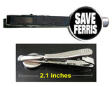 Save Ferris Bueller's Day Off Tie Clip Clasp Bar Slide Silver Metal Shiny