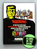 Glow In The Dark Framed Aurora Model Kit Frankenstein Ad THIS AD GLOWS!!