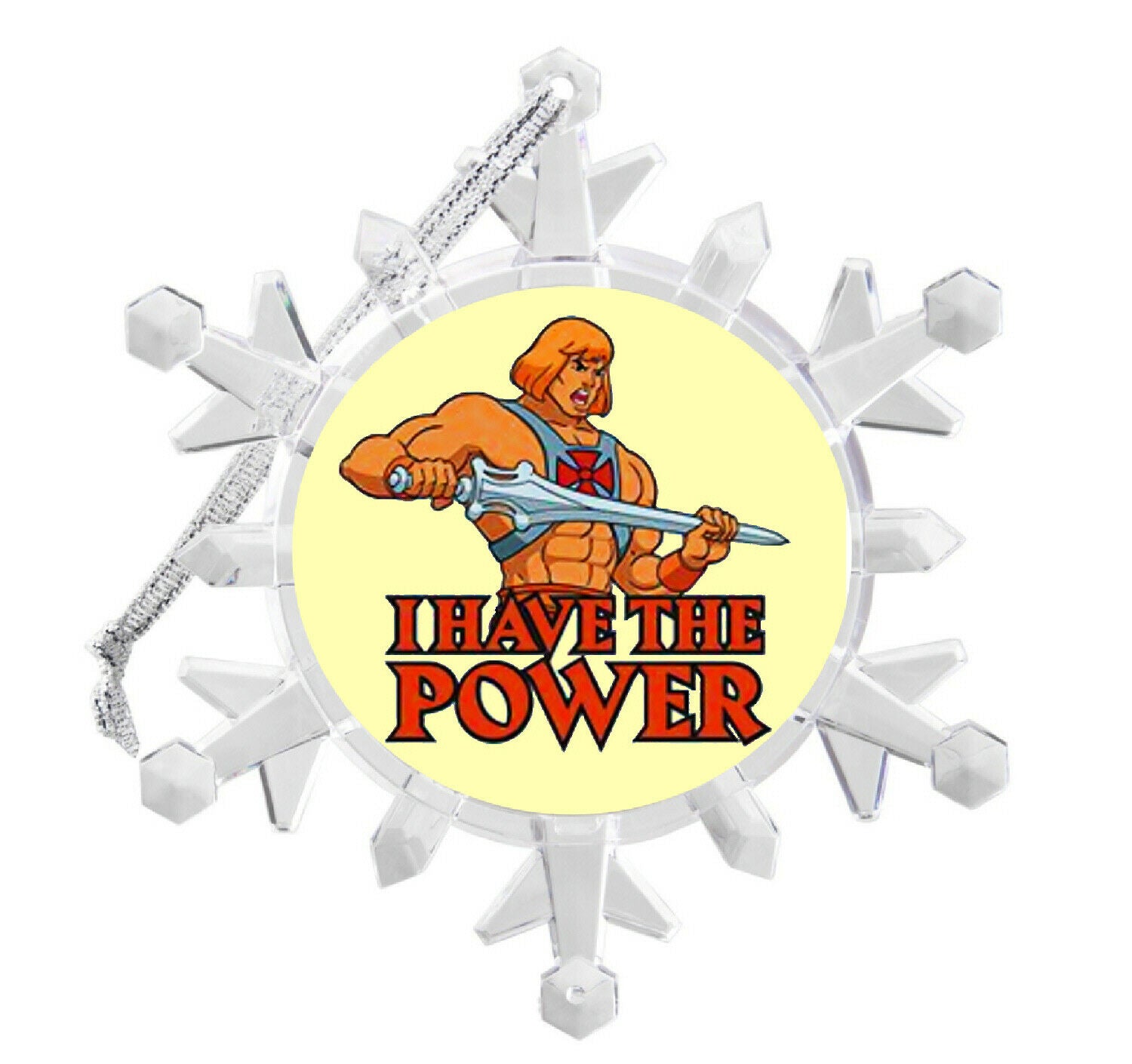 He Man Masters Of The Univese Snowflake lit Holiday Christmas Tree Ornament