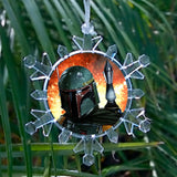 Star Wars Boba Fett Face Snowflake Blinkng Light Holiday Christmas Tree Ornament