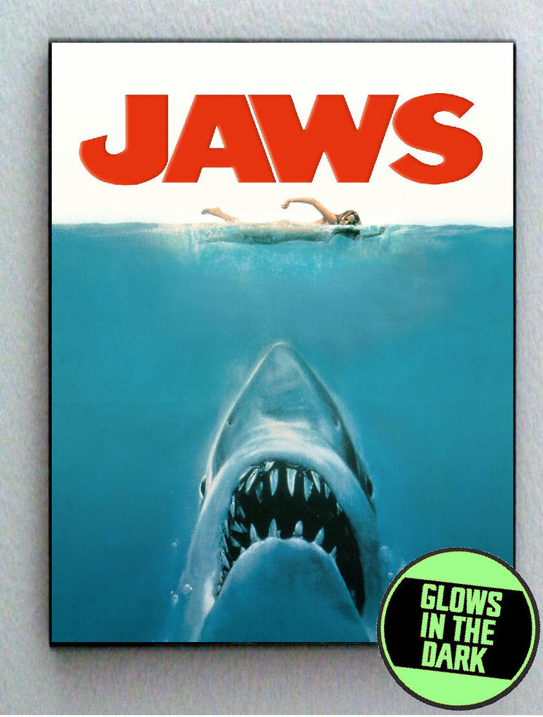 Jaws Shark Glow In The Dark Framed Cool Art Mini Poster