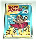 Sock Monkey Acrylic Executive Desk Top Paperweight