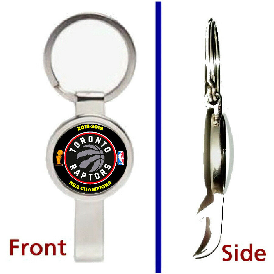 Toronto Raptors 2019 Champions Pendant Keychain silver tone secret bottle opener
