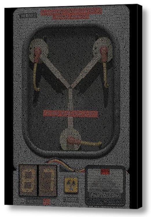 Flux Capacitor Back To The Future Script Mosaic Framed Limited Edition Art w/COA