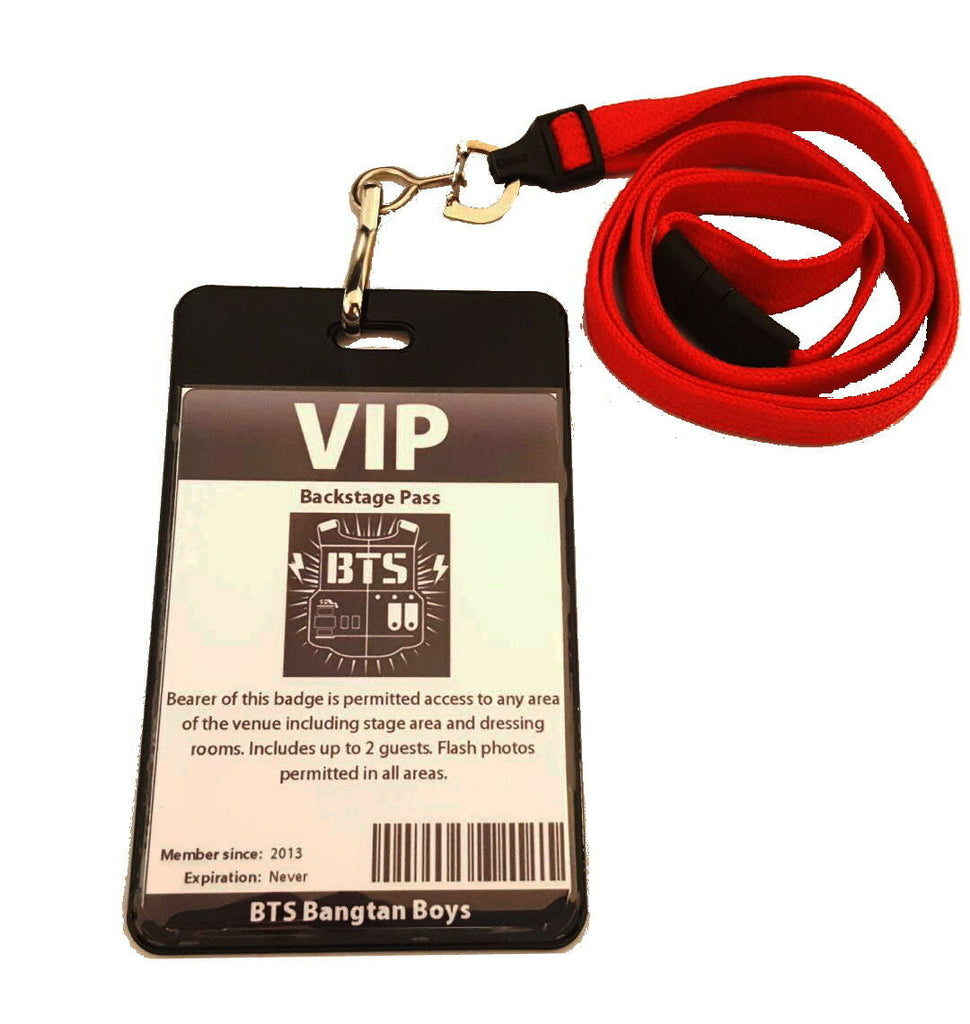 BTS Bangtan Boys Novelty VIP Backstage Concert Pass ID Badge Two Sided