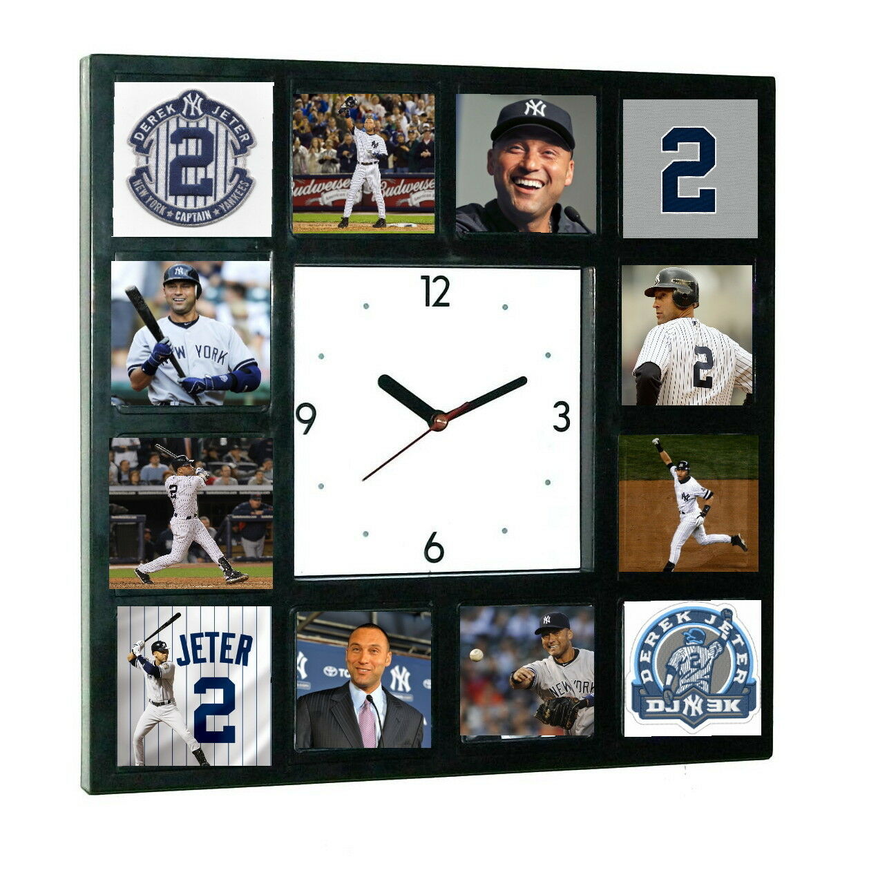 New York Yankees Derek Jeter Clock with 12 pictures