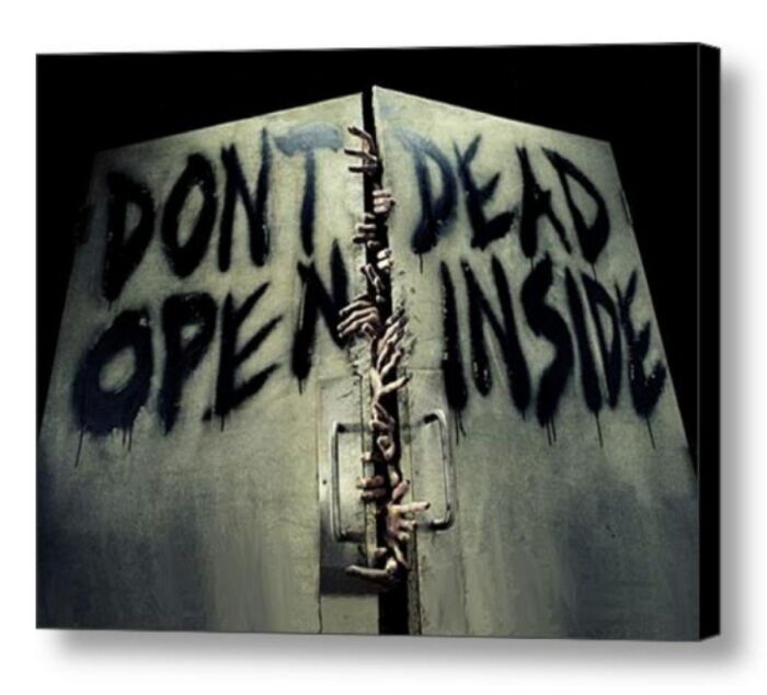 AMC The Walking Dead DON'T OPEN DEAD INSIDE Framed door sign picure