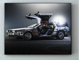 Framed Back To The Future Delorean Time Machine Hi-Res Man Cave Picture