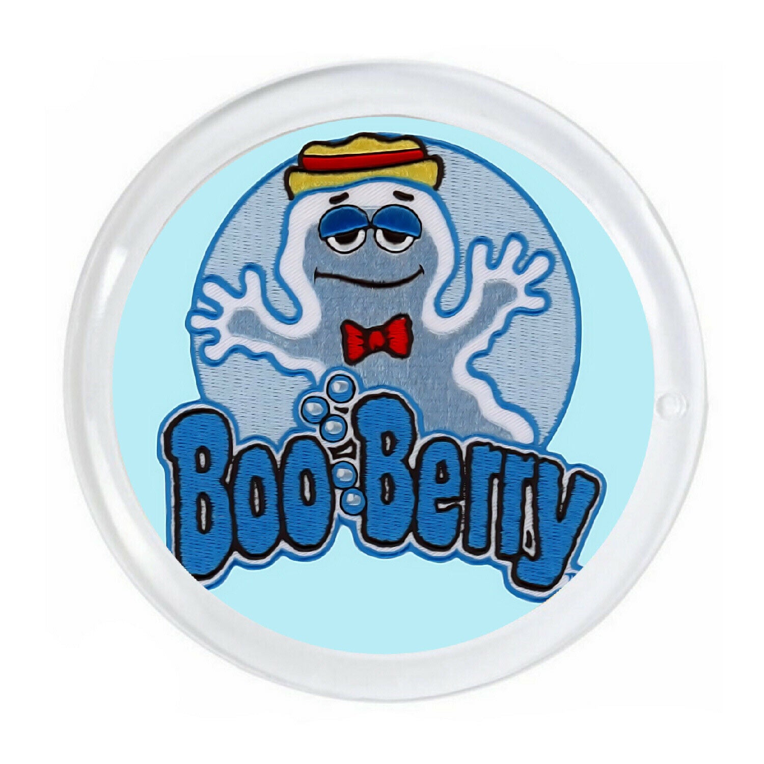 Boo Berry Cereal Magnet big round almost 3 inch diameter with border.