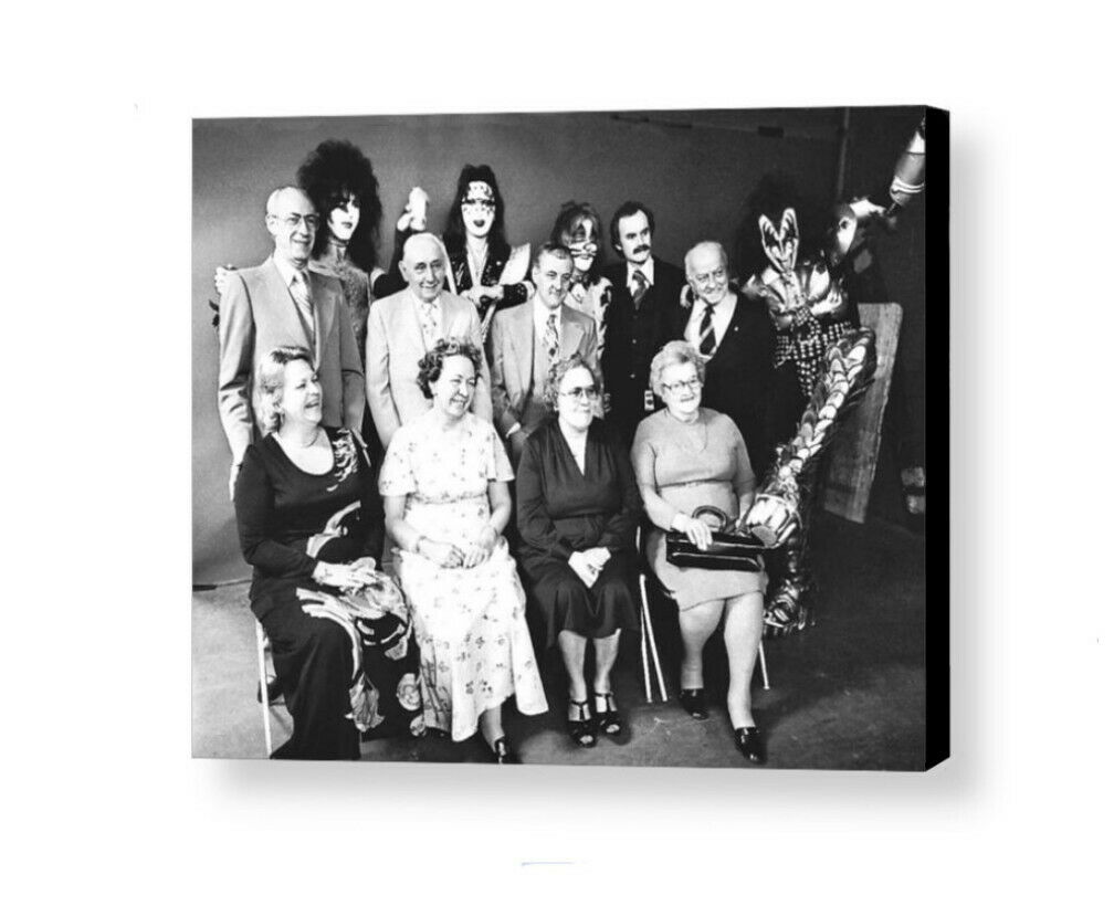 Rare Framed KISS music group with parents 1977 Vintage Photo. Jumbo Giclée Print