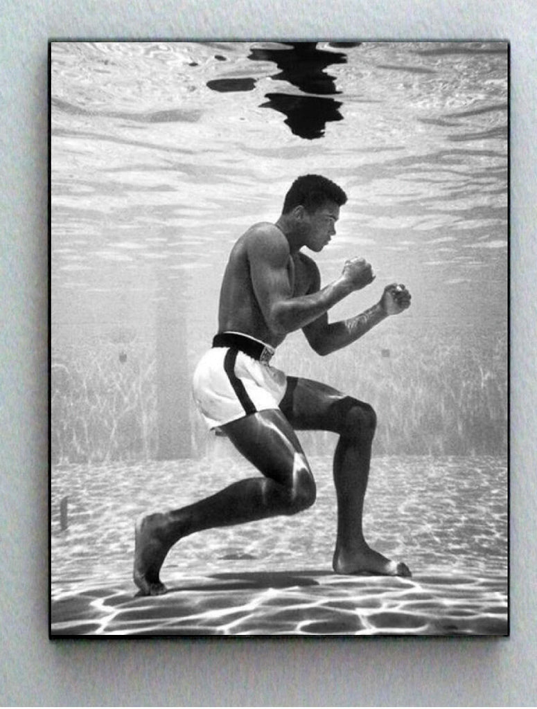 Rare Framed 1961 Muhammad Ali Training Underwater Vintage Photo. Giclée Print