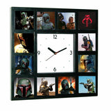 Star Wars faces of Boba Fett Clock with 12 pictures