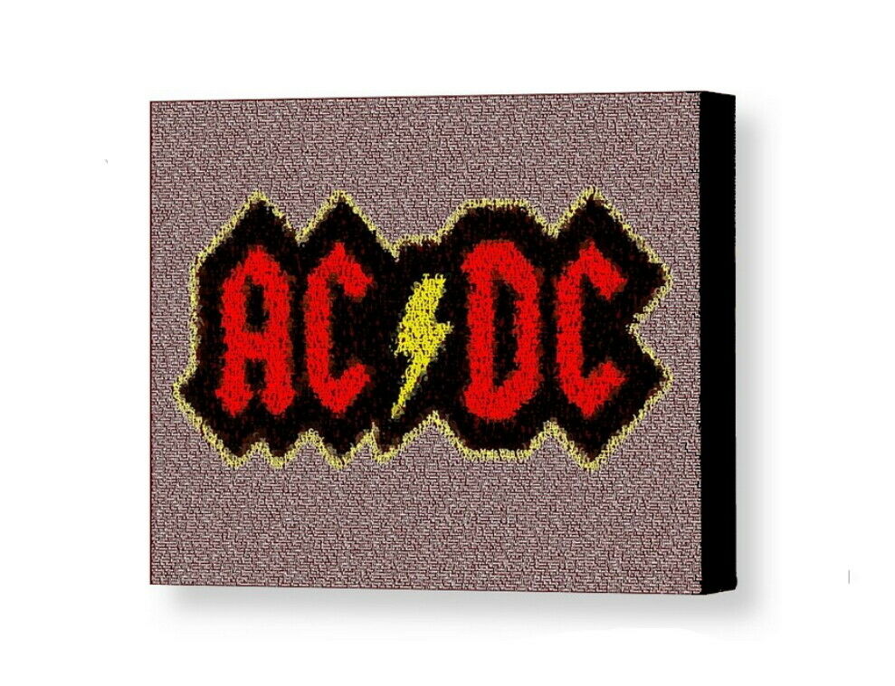 AC/DC Rock Group Song List Incredible Mosaic Framed Print Limited Edition w/COA