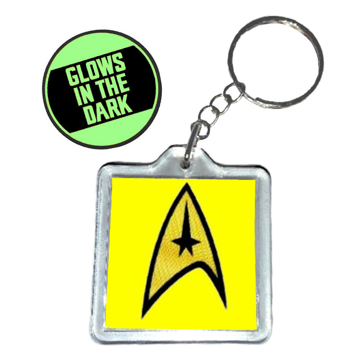 Star Trek Command Shield Capt. Kirk logo Glow in the dark Key chain keyring