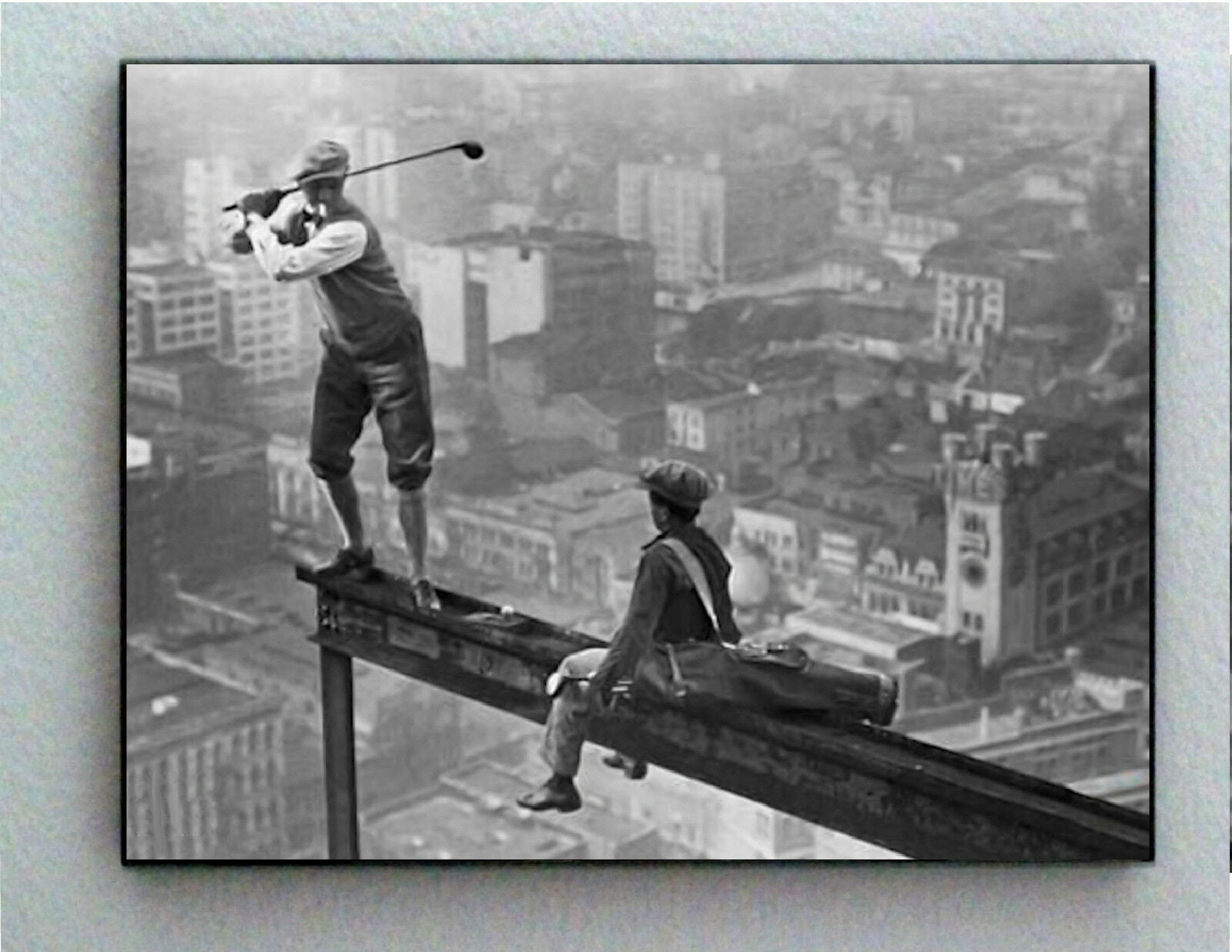 Rare Framed Vintage Skyscraper Golf Photo. Jumbo Giclée Print
