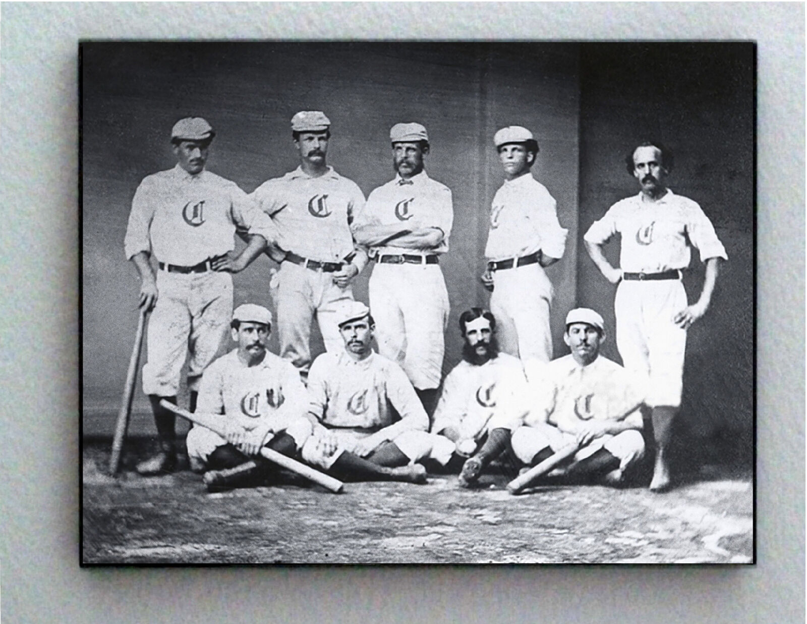 Rare Framed 1869 FIRST Pro Baseball Team Cincinnati Red Stockings